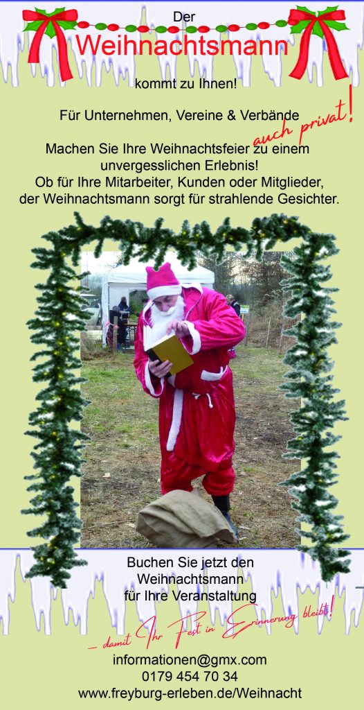 Der Weihnachtsmann kommt! Jetzt Buchen